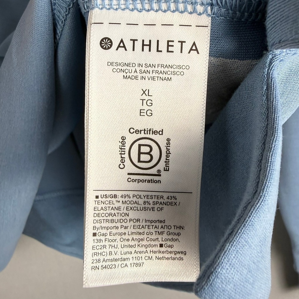 Athleta Womens XL Seasoft 1/4 Zip Blue Long Sleeve Pullover‎ Sweatshirt NWT - Picture 7 of 10